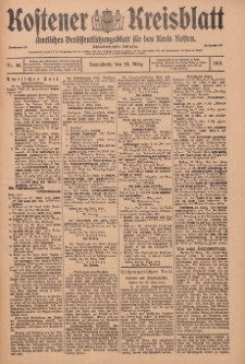Kostener Kreisblatt: amtliches Veröffentlichungsblatt für den Kreis Kosten 1913.03.29 Jg.48 Nr38