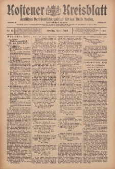 Kostener Kreisblatt: amtliches Veröffentlichungsblatt für den Kreis Kosten 1913.04.08 Jg.48 Nr42