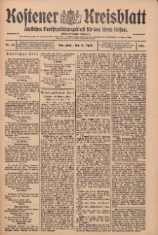 Kostener Kreisblatt: amtliches Veröffentlichungsblatt für den Kreis Kosten 1913.04.19 Jg.48 Nr47