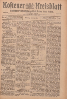 Kostener Kreisblatt: amtliches Ver&ouml;ffentlichungsblatt f&uuml;r den Kreis Kosten 1913.05.13 Jg.48 Nr57