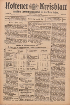 Kostener Kreisblatt: amtliches Ver&ouml;ffentlichungsblatt f&uuml;r den Kreis Kosten 1913.05.22 Jg.48 Nr61