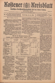 Kostener Kreisblatt: amtliches Veröffentlichungsblatt für den Kreis Kosten 1913.05.22 Jg.48 Nr61