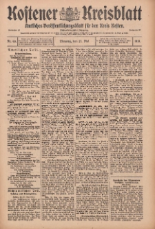 Kostener Kreisblatt: amtliches Veröffentlichungsblatt für den Kreis Kosten 1913.05.27 Jg.48 Nr63