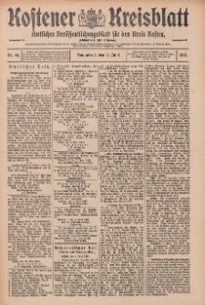 Kostener Kreisblatt: amtliches Ver&ouml;ffentlichungsblatt f&uuml;r den Kreis Kosten 1913.06.07 Jg.48 Nr68