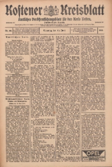 Kostener Kreisblatt: amtliches Ver&ouml;ffentlichungsblatt f&uuml;r den Kreis Kosten 1913.06.10 Jg.48 Nr69