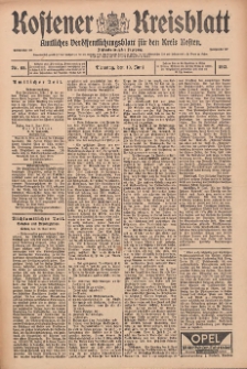Kostener Kreisblatt: amtliches Veröffentlichungsblatt für den Kreis Kosten 1913.06.10 Jg.48 Nr69
