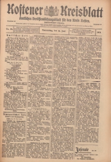 Kostener Kreisblatt: amtliches Veröffentlichungsblatt für den Kreis Kosten 1913.06.12 Jg.48 Nr70