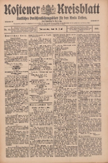 Kostener Kreisblatt: amtliches Ver&ouml;ffentlichungsblatt f&uuml;r den Kreis Kosten 1913.06.19 Jg.48 Nr73