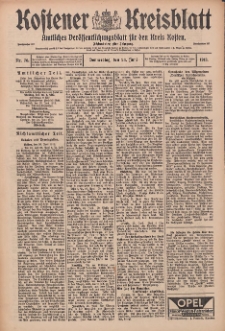 Kostener Kreisblatt: amtliches Veröffentlichungsblatt für den Kreis Kosten 1913.06.26 Jg.48 Nr76