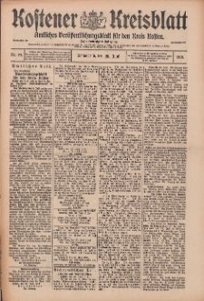 Kostener Kreisblatt: amtliches Veröffentlichungsblatt für den Kreis Kosten 1913.06.28 Jg.48 Nr77