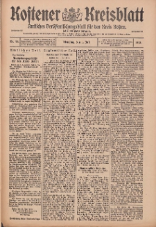 Kostener Kreisblatt: amtliches Veröffentlichungsblatt für den Kreis Kosten 1913.07.01 Jg.48 Nr78