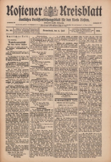 Kostener Kreisblatt: amtliches Veröffentlichungsblatt für den Kreis Kosten 1913.07.05 Jg.48 Nr80