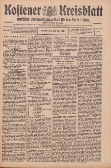 Kostener Kreisblatt: amtliches Ver&ouml;ffentlichungsblatt f&uuml;r den Kreis Kosten 1913.07.10 Jg.48 Nr82