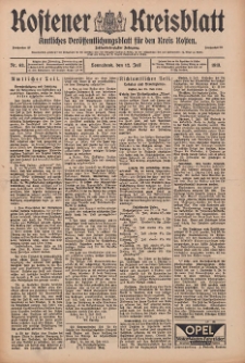 Kostener Kreisblatt: amtliches Veröffentlichungsblatt für den Kreis Kosten 1913.07.12 Jg.48 Nr83