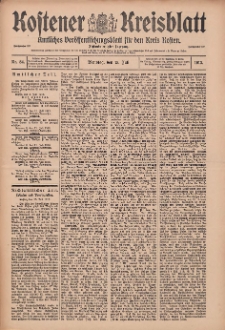 Kostener Kreisblatt: amtliches Ver&ouml;ffentlichungsblatt f&uuml;r den Kreis Kosten 1913.07.15 Jg.48 Nr84