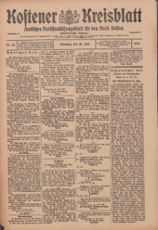 Kostener Kreisblatt: amtliches Ver&ouml;ffentlichungsblatt f&uuml;r den Kreis Kosten 1913.07.22 Jg.48 Nr87