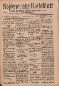 Kostener Kreisblatt: amtliches Veröffentlichungsblatt für den Kreis Kosten 1913.07.22 Jg.48 Nr87
