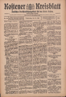 Kostener Kreisblatt: amtliches Ver&ouml;ffentlichungsblatt f&uuml;r den Kreis Kosten 1913.07.24 Jg.48 Nr88