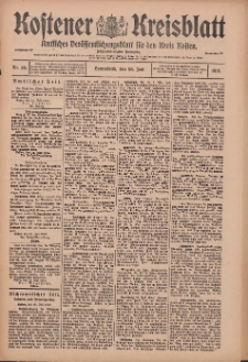 Kostener Kreisblatt: amtliches Ver&ouml;ffentlichungsblatt f&uuml;r den Kreis Kosten 1913.07.26 Jg.48 Nr89