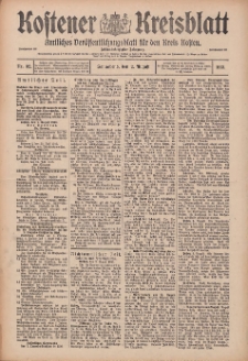 Kostener Kreisblatt: amtliches Ver&ouml;ffentlichungsblatt f&uuml;r den Kreis Kosten 1913.08.02 Jg.48 Nr92