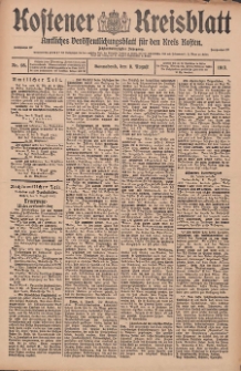 Kostener Kreisblatt: amtliches Ver&ouml;ffentlichungsblatt f&uuml;r den Kreis Kosten 1913.08.09 Jg.48 Nr95