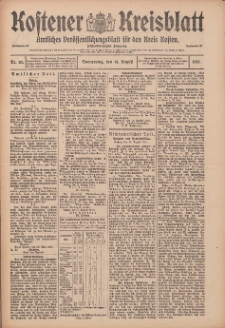 Kostener Kreisblatt: amtliches Veröffentlichungsblatt für den Kreis Kosten 1913.08.14 Jg.48 Nr97
