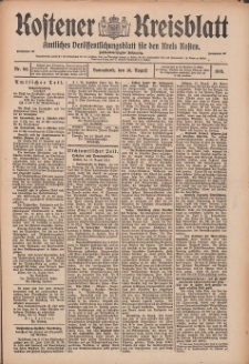 Kostener Kreisblatt: amtliches Veröffentlichungsblatt für den Kreis Kosten 1913.08.16 Jg.48 Nr98
