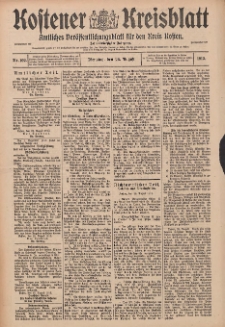 Kostener Kreisblatt: amtliches Ver&ouml;ffentlichungsblatt f&uuml;r den Kreis Kosten 1913.08.26 Jg.48 Nr102