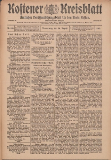 Kostener Kreisblatt: amtliches Veröffentlichungsblatt für den Kreis Kosten 1913.08.28 Jg.48 Nr103