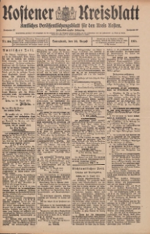 Kostener Kreisblatt: amtliches Veröffentlichungsblatt für den Kreis Kosten 1913.08.30 Jg.48 Nr104