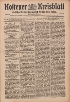 Kostener Kreisblatt: amtliches Veröffentlichungsblatt für den Kreis Kosten 1913.09.04 Jg.48 Nr106