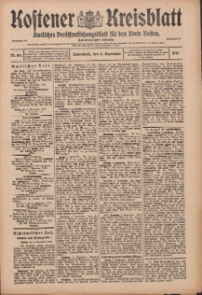 Kostener Kreisblatt: amtliches Veröffentlichungsblatt für den Kreis Kosten 1913.09.06 Jg.48 Nr107