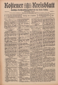 Kostener Kreisblatt: amtliches Ver&ouml;ffentlichungsblatt f&uuml;r den Kreis Kosten 1913.09.09 Jg.48 Nr108