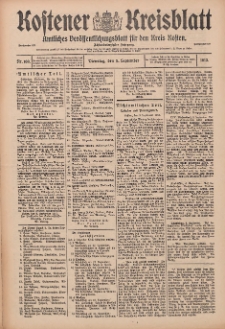 Kostener Kreisblatt: amtliches Veröffentlichungsblatt für den Kreis Kosten 1913.09.09 Jg.48 Nr108