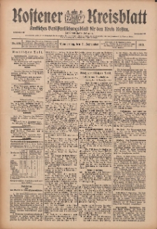Kostener Kreisblatt: amtliches Ver&ouml;ffentlichungsblatt f&uuml;r den Kreis Kosten 1913.08.11 Jg.48 Nr109