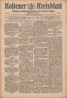 Kostener Kreisblatt: amtliches Ver&ouml;ffentlichungsblatt f&uuml;r den Kreis Kosten 1913.08.13 Jg.48 Nr110