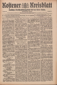 Kostener Kreisblatt: amtliches Ver&ouml;ffentlichungsblatt f&uuml;r den Kreis Kosten 1913.08.18 Jg.48 Nr112