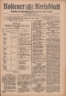 Kostener Kreisblatt: amtliches Ver&ouml;ffentlichungsblatt f&uuml;r den Kreis Kosten 1913.09.30 Jg.48 Nr117