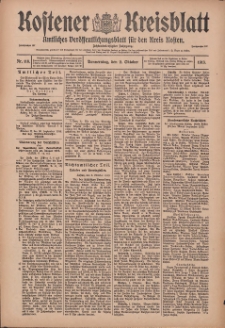 Kostener Kreisblatt: amtliches Veröffentlichungsblatt für den Kreis Kosten 1913.10.02 Jg.48 Nr118