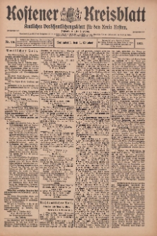 Kostener Kreisblatt: amtliches Veröffentlichungsblatt für den Kreis Kosten 1913.10.04 Jg.48 Nr119