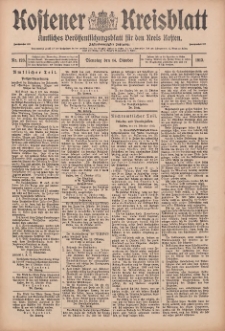 Kostener Kreisblatt: amtliches Veröffentlichungsblatt für den Kreis Kosten 1913.10.14 Jg.48 Nr123