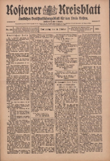 Kostener Kreisblatt: amtliches Veröffentlichungsblatt für den Kreis Kosten 1913.10.16 Jg.48 Nr124