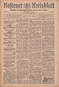 Kostener Kreisblatt: amtliches Ver&ouml;ffentlichungsblatt f&uuml;r den Kreis Kosten 1913.10.18 Jg.48 Nr125