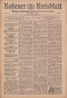 Kostener Kreisblatt: amtliches Veröffentlichungsblatt für den Kreis Kosten 1913.10.18 Jg.48 Nr125