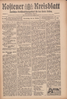 Kostener Kreisblatt: amtliches Veröffentlichungsblatt für den Kreis Kosten 1913.10.21 Jg.48 Nr126