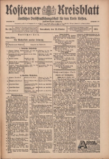 Kostener Kreisblatt: amtliches Ver&ouml;ffentlichungsblatt f&uuml;r den Kreis Kosten 1913.10.25 Jg.48 Nr128