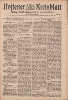 Kostener Kreisblatt: amtliches Ver&ouml;ffentlichungsblatt f&uuml;r den Kreis Kosten 1913.11.04 Jg.48 Nr132