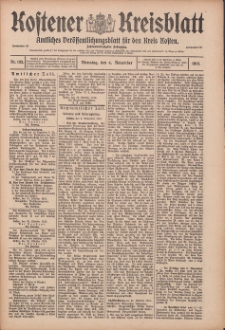 Kostener Kreisblatt: amtliches Veröffentlichungsblatt für den Kreis Kosten 1913.11.04 Jg.48 Nr132