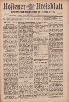 Kostener Kreisblatt: amtliches Ver&ouml;ffentlichungsblatt f&uuml;r den Kreis Kosten 1913.11.08 Jg.48 Nr134
