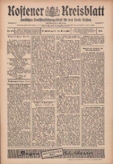 Kostener Kreisblatt: amtliches Ver&ouml;ffentlichungsblatt f&uuml;r den Kreis Kosten 1913.11.13 Jg.48 Nr136